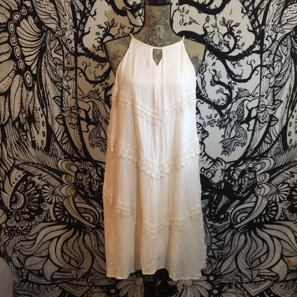 White mid length dress